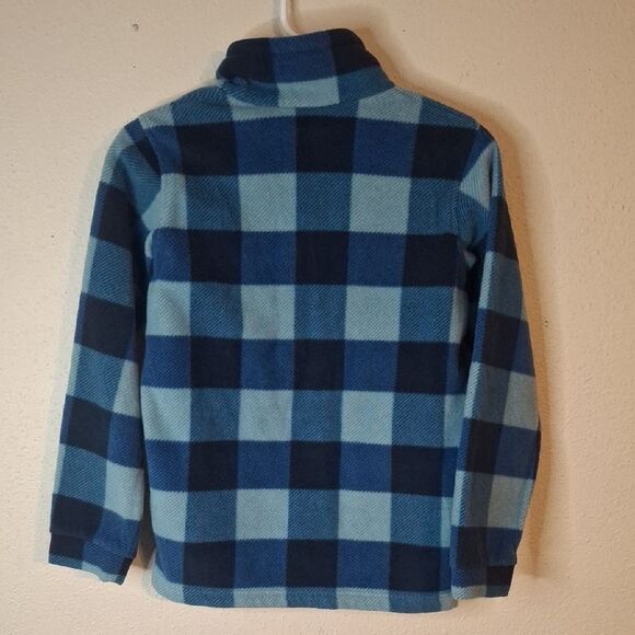 Columbia Navy and Light Blue Checkered Fleece Jacket size medium - Picture 4 of 6